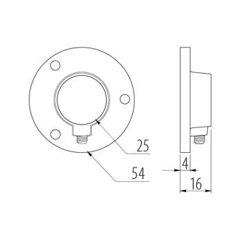 Rozeta Ø25 metalowa chrom G2, MN-025A, ATM